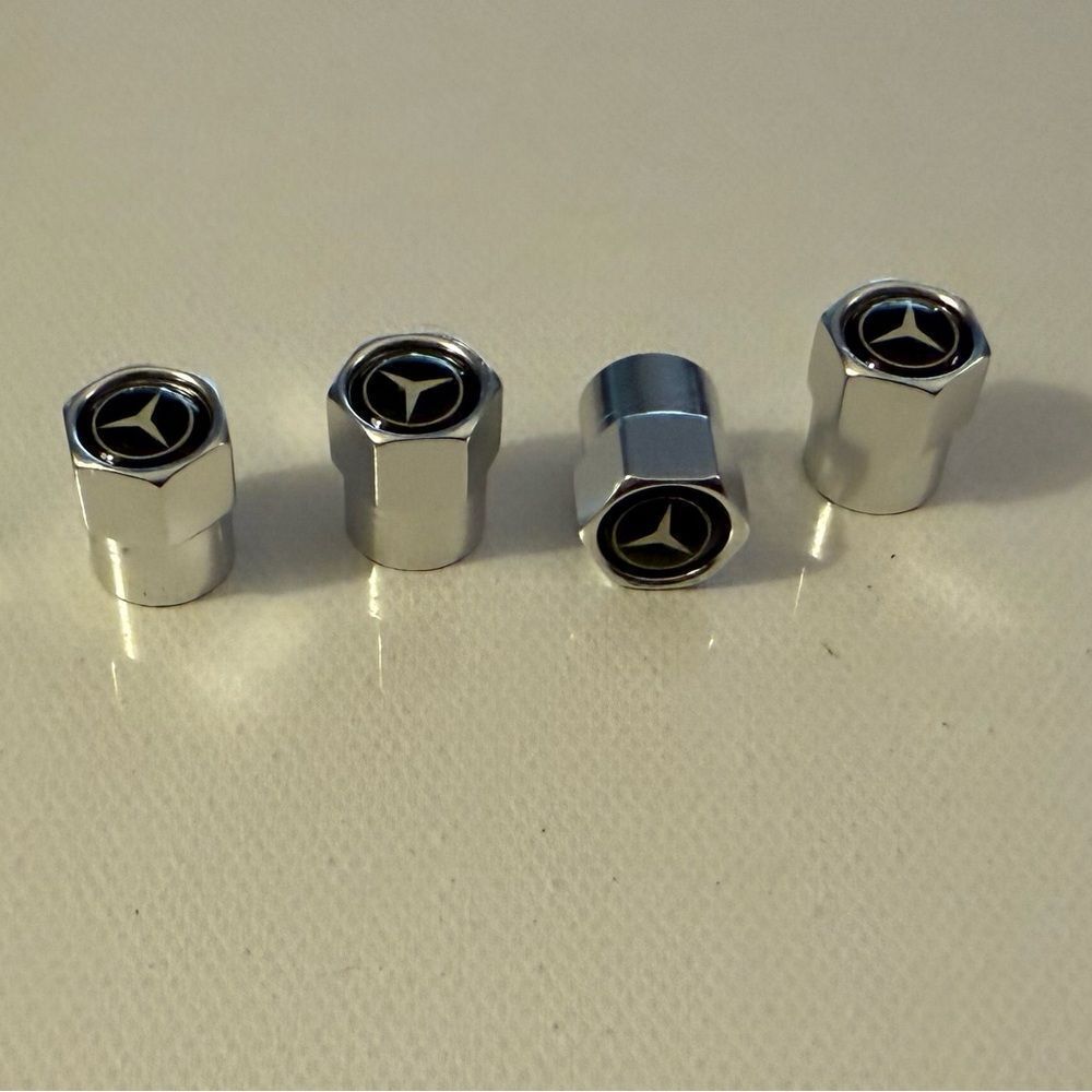 Mercedes Benz Valve Stem Caps in Silver Set of 4 NWT